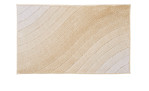 Badteppich Tender mit einem Beigen Farbverlauf in der Draufsicht. Mit der Größe von ca. 60 x 100 cm. 