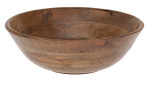 Eine große Mangoholz Schale 30 x 10 cm mit glatter Oberfläche und natürlicher Maserung, ideal für Dekoration.