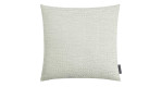 Hellgraue Kissenhülle Cefalu 45 x 45 cm aus Synthetikfaser, rechteckig mit kleinem schwarzem Tag.
