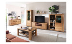 Wohnkombination Grazia aus Vitrine, Lowboard, Highboard, SIdeboard und Couchtisch im Wohnzimmer.