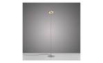 LED-Stehleuchte Q-Rotate von Paul Neuhaus: minimalistisch, silberfarben, schlanker Eisenmast, runde Leuchte & Sockel. Leuchtmittel inkl..