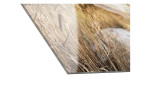 Glasbild Wilder Strand 20 x 20 cm. Glasbild mit dem Thema - Strand und Meer. Detailansicht der Ecke.