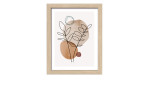 Pro-Art Rahmenbild Line Art Leaves I, 24x19 cm-minimalistischer MDF-Rahmen mit abstrakter Blatt-Linienkunst.
