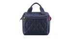 Reisenthel Umhängetasche Allrounder Cross in navy blue Rhombus Midnight Gold, goldene Reißverschlüsse, hochwertiges Polyestergewebe.