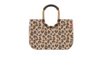 Reisenthel Einkaufstasche Loopshopper L in Leo Macchiato mit runden braunen Griffen aus recyceltem Polyester.