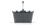 Der Reisenthel Einkaufskorb Carrybag MH Limited Edition, aus grauem Polyester, hat einen Aluminiumgriff.