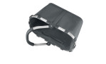 Reisenthel Einkaufskorb Carrybag MH Limited Edition: schwarz, rechteckig, Aluminiumrahmen, Seitenwände aus Polyester, Tragegriff, Reißverschlussfach.