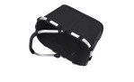 Reisenthel Einkaufskorb Carrybag XS aus schwarzem recyceltem Polyestergewebe mit Alurahmen und Griff, von oben.