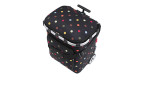 Einkaufstrolley Carrycruiser Plus von Reisenthel, schwarz mit bunten Punkten, recyceltes Polyester, 2 Räder, Außentasche.