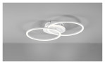 Die Reality LED-Deckenleuchte Venida verfügt über zwei sich kreuzende LED-Ringe in Weiß Metall, Leuchtmittel inklusive.