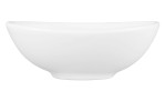 Bowl Modern Life 9 cm aus weißem Porzellan. Ansicht der langen Seite.