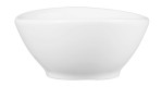 Bowl Modern Life 9 cm aus weißem Porzellan. Ansicht der schmalen Seite.