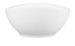Bowl Modern Life 12 cm aus weißem Porzellan. Ansicht der schmalen Seite.