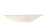 Suppenteller Medina 22,5 cm aus Porzellan in beige. Ansicht von der Seite.