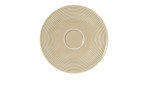 Kombi-Untertasse Beat 16,7 cm aus Porzellan in Sandbeige. Ansicht von oben.
