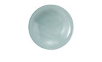Suppenteller Beat 22,5 cm aus Porzellan in Arktisblau. Ansicht von oben.