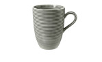 Henkelbecher Beat 350 ml aus Porzellan in Perlgrau.