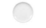 Speiseteller Compact 25,4 cm aus weißem Porzellan. Ansicht von oben.