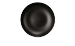 Suppenteller Liberty 21 cm aus schwarzem Porzellan. Ansicht von oben.