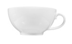 Teetasse Rondo/Liane 200 ml aus weißem Porzellan. Ansicht von der Seite.