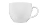 Kaffeetasse Rondi/Liane 210 ml aus weißem Porzellan. Ansicht von der Seite.