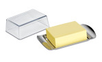 Butterdose Compact aus Edelstahl und Acryl, Ansicht im Gebrauch