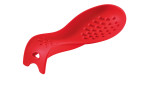 Küchenprofi Löffelablage Trend 22,5 cm: rote Silikon-Löffelablage mit strukturierter Ablagefläche, leicht montiert.