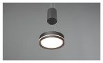 Die Trio LED-Pendelleuchte Franklin 14 cm: moderne anthrazitfarbene Aluminium-Pendelleuchte mit kreisförmigen LED, Leuchtmittel inklusive.