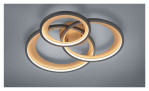 Trio Deckenleuchte Granada: moderne schwarze Deckenleuchte mit 3 Ringen, Leuchtmittel inklusive.