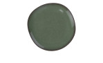Der Villeroy & Boch Speiseteller Lave vert ist ein runder, grüner Steingutteller mit unregelmäßigem Rand.