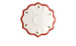 Kaffee-/Tee-Untertasse Toy's Delight 16,5 cm in weiß mit rotem Rand.