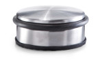 Türstopper 10 x 4,5 cm, silberfarbenes Metall mit Gummikante, ideal für Dekoration, auf weißem Hintergrund gezeigt.