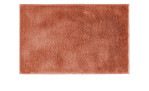 Die Andiamo Badematte Florida 50x80 cm ist eine rechteckige, plüschige Synthetik-Badematte in Rostrot auf weißem Grund.