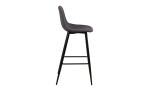 Barhocker William in der Farbe Grau Seitenansicht