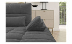 Graues Vito Ticona Plus-Modulsofa mit verstellbarer Kopfstütze, Lendenkissen und Relaxfunktion.