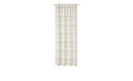 Casa Nova Vorhang 140 x 245 cm in Beige mit dezenten Streifen, Synthetikfaser, vor weißem Hintergrund an Stange.