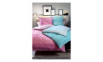 Satin-Bettwäsche 135 x 200 cm in rosa / grau. Auf einem dekorierten Hintergrund.