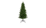 Künstlicher Tannenbaum Killington 150 cm mit grünen Zweigen, schwarzem Metallständer, vor weißem Hintergrund.