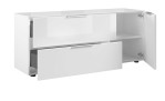 Lowboard Saverne 5 Farbe Weiß, Geöffnete Türen
