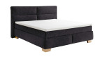 Boxspringbett Cordoba in Anthrazit, mit Holzfüßen