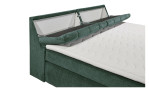 Family-Bett Beverly mit Bezugsfarbe Wintermoss Detailansicht des Stauraums im Kopfteil
