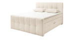 Boxspringbett Davenport mit Stoffbezugfarbe Pearl mit Zierkissen