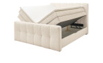 Boxspringbett Davenport mit Stoffbezugfarbe Pearl mit offenem Bettkasten