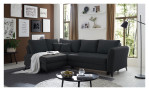 Ecksofa Hereford mit Stoff-Bezug in der Farbe Black Milieuansicht