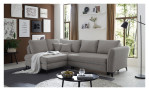 Ecksofa Hereford mit Stoff-Bezug in der Farbe Stone Milieuansicht