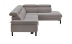 Basis-Ecksofa, in der Farbausführung Silber, Seitenansicht