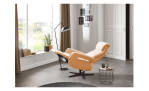 Sessel Lascondo Arlo, in der Farbausführung Peach, in eienm Raum stehend mit der Relaxfunktion