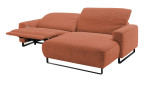 Komfort-Wohnlandschaft Lascondo Elwa, in der Farbausführung Orange, Schrägansicht mit der Relaxfunktion