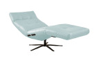 Komfort-Einzelliege LASCONDO Stina, in der Farbausführung Light Blue, Schrägansicht mit der Liegefunktion