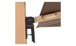 Pendelschirm Alu Wood XL Ultra mit Bezug-Ausf. in Greige und Gestell aus Aluminium und Stahl in Holzoptik, Detail